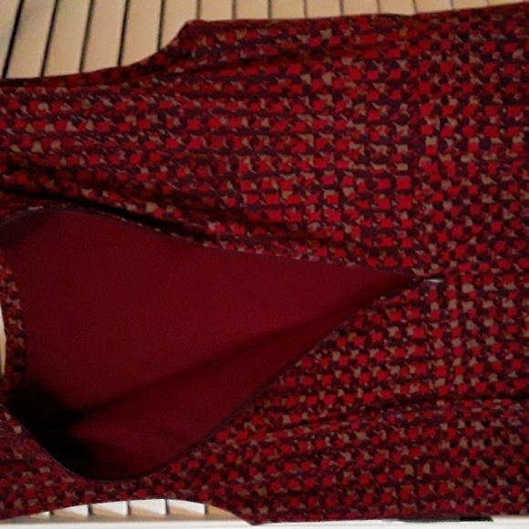 NWT Lord & Taylor Red Houndstooth Patterned Knit Dress Size 10 - Picture 5 of 7